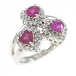 Nhẫn ruby hình trái tim K18WG 0.91CT