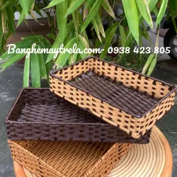 Khay mây nhựa để đồ hình chữ nhật
