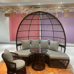 Bàn ghế chụp hình ngoài trời nhựa giả mây 454985