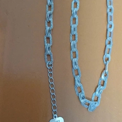 Dây Chuyền bạc unisex , cắt lát  lấp lánh  536478