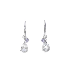 K14WG Bông tai Topaz Trắng - Hàng hiệu Chính hãng