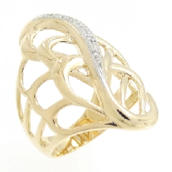 Nhẫn kim cương K18YG/PT900 0.04CT