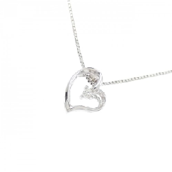 K18WG Dây chuyền kim cương hình trái tim 0.01CT - Hàng hiệu Chính hãng 863802