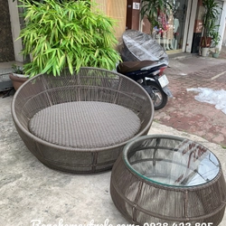 Giường tròn hồ bới mây nhựa 531611