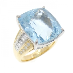 Nhẫn Aquamarine K18YG/PT900 13.40CT - Hàng hiệu Chính hãng