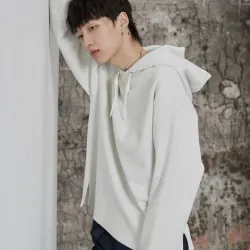 【NANS】Áo hoodie có mũ, chất liệu dày dặn, hai mặt, vạt áo thẳng, kiểu dáng cơ bản