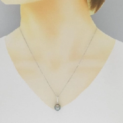 K18WG Ngọc trai đen dây chuyền 9.6mm - Hàng hiệu Chính hãng 856779