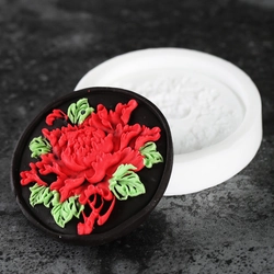 Khuôn silicon làm bánh, rau câu, trung thu, ép xôi hoa mẫu đơn loại 7 cm - Mã số 1152 338439