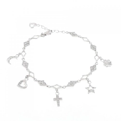 K18WG Đan Chéo × Trái Tim × Sao Vòng Tay Kim Cương 0.95CT - Hàng hiệu Chính hãng 869390