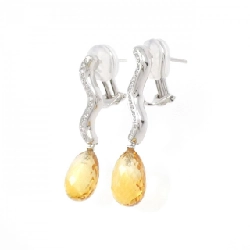 K18WG Bông tai Citrine - Hàng hiệu Chính hãng 871257