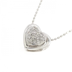 K18WG 2WAY Heart Diamond Necklace 0.09CT - Hàng hiệu Authentic 863108