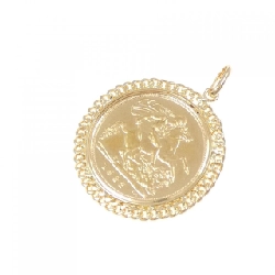 K18YG(枠) Đồng xu mặt dây chuyền - Hàng hiệu Authentic 866481