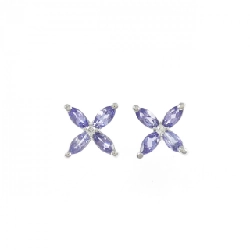 PT900 Tanzanite Bông tai - Hàng hiệu Chính hãng