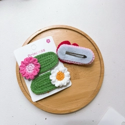(New) Combo 03 kẹp tóc handmade len cho mẹ và bé