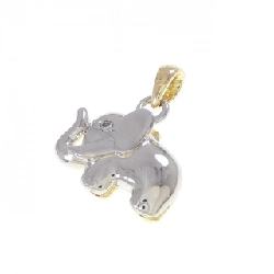 K18YG/PT900 Mặt dây chuyền kim cương voi 0.03CT - Hàng hiệu Authentic 863412