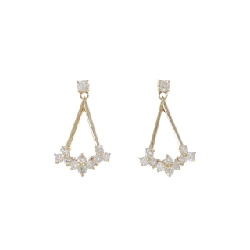 K18YG Bông tai kim cương 0.50CT - Hàng hiệu Chính hãng