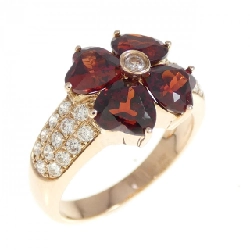 Nhẫn Garnet hình hoa × trái tim K18PG 2.84CT