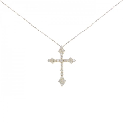 K18YG Dây chuyền kim cương hình chữ thập 1.11CT - Hàng hiệu Chính hãng