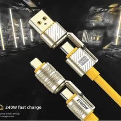 cáp Sạc Nhanh 4 Đầu Chất Liệu Silicon, Đa Năng 240W, Đầu Sạc Bọc Thép Siêu Bền 1009723