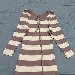 Áo montoghi body sọc nâu kem dài tay size S-M 463355