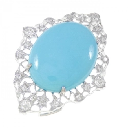K18WG Turquoise Brooch - Hàng hiệu Authentic 873421