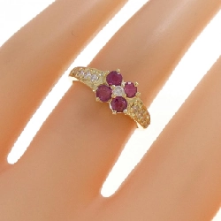 Nhẫn Ruby Hoa K18YG 0.43CT - Hàng hiệu Chính hãng 852306