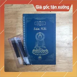 Sổ chép Kinh Sám Hối nét in mờ ( tặng kèm 1 bút + 4 ngòi )  CÓ HOẢ TỐC
