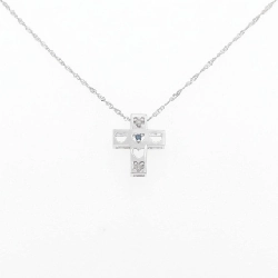 K18WG Đan Chéo × Trái Tim Dây Chuyền Kim Cương 0.03CT - Hàng hiệu Chính hãng