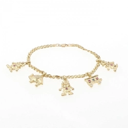 K18YG Vòng tay đá màu - Hàng hiệu Chính hãng 873053