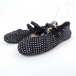 Giày ballet suede có đá pha lê PRADA 1F797N 660169