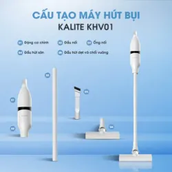 Máy hút bụi Kalite KHV0, màu trắng, mới 100%, tiện dụng 701456