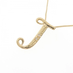 K18YG Chữ cái J Dây chuyền kim cương 0.01CT - Hàng hiệu Chính hãng 860968