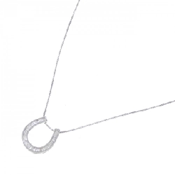 K18WG/PT850 Dây chuyền kim cương hình móng ngựa 0.20CT - Hàng hiệu Chính hãng 857523