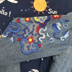 Áo khoác jean thêu phong cách 753879