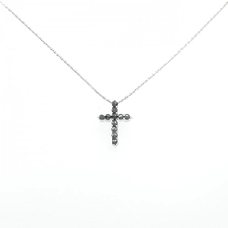 K18WG Dây chuyền kim cương chéo 0.30CT - Hàng hiệu Chính hãng