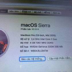 Macbook pro ram 4g ổ cứng 250g 66732