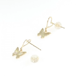 K18YG Bông tai hình trái tim × bướm - Hàng hiệu Chính hãng 874773