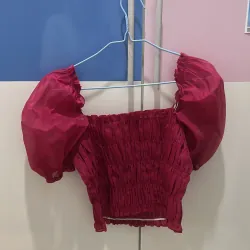 [SIXDO] ÁO TAY BỒNG MÀU HỒNG SẪM SIZE M SECONDHAND 1020520