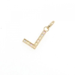 K18YG Chữ cái L Mặt dây chuyền Sapphire 0.14CT - Hàng hiệu Chính hãng 864334