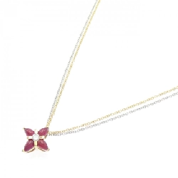 Dây chuyền ruby 750YG/750WG hoa 1.39CT - Hàng hiệu Authentic 858048