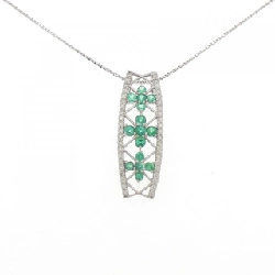 PT900/純PT Emerald Necklace 0.82CT - Hàng hiệu Authentic