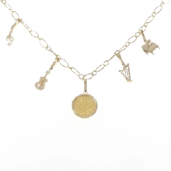 K18YG(枠) Dây chuyền đồng xu - Hàng hiệu Authentic