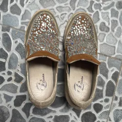 Giầy slip on hãng Bata đế xuồng độn đế có đính đá sz 37 969813