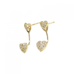 K18YG 2WAY Bông tai hình trái tim kim cương 0.24CT - Hàng hiệu Chính hãng 867117