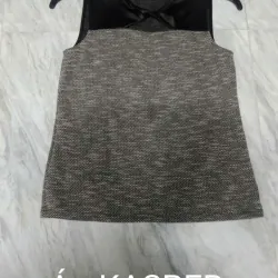 Áo vải bố phối hợp với vải da 728515