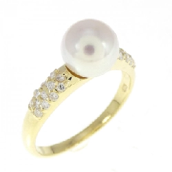 Nhẫn ngọc trai Akoya K18YG 6.9mm