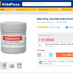 Kem chống và trị hăm Sudocrem 60g mua trong kidsplaza 58537