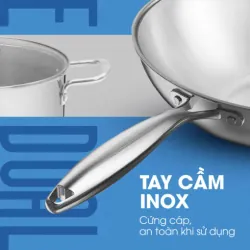 Bộ nồi chảo inox KALITE ECO Dual, inox 304 an toàn, cấu trúc 3 lớp, bắt từ tốt 931530