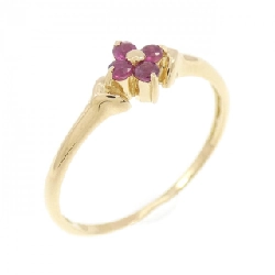 Nhẫn Ruby Hoa K18YG - Hàng hiệu Chính hãng