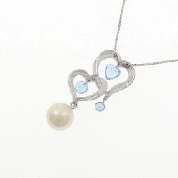 K18WG/PT850 Dây chuyền ngọc trai Akoya hình trái tim 8mm - Hàng hiệu Authentic 856564